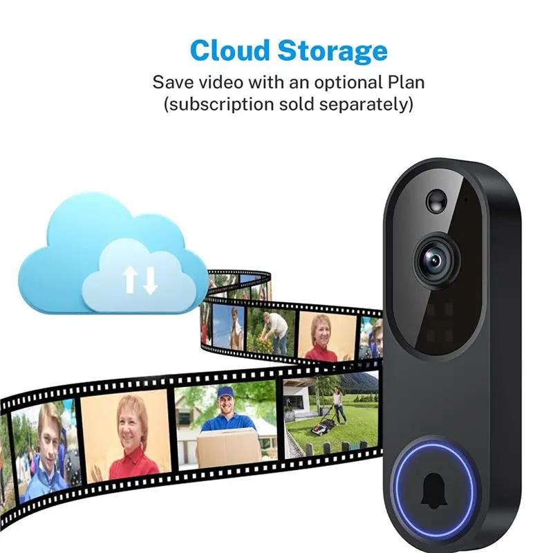 AAAEL-Wireless Video Doorbell Camera, AI Human And Motion Detection, 2 Way Talk, Cloud Storage, Indoor/Outdoor Surveillance
