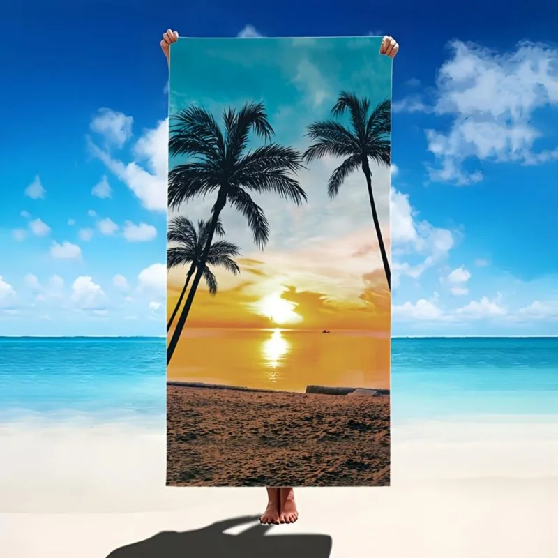 Newest Beach Towel Yellow Background Safari Wild Animal All Over Print Beach Towel Kids Outdoor Pool Bath Towel Quick Dry Towel