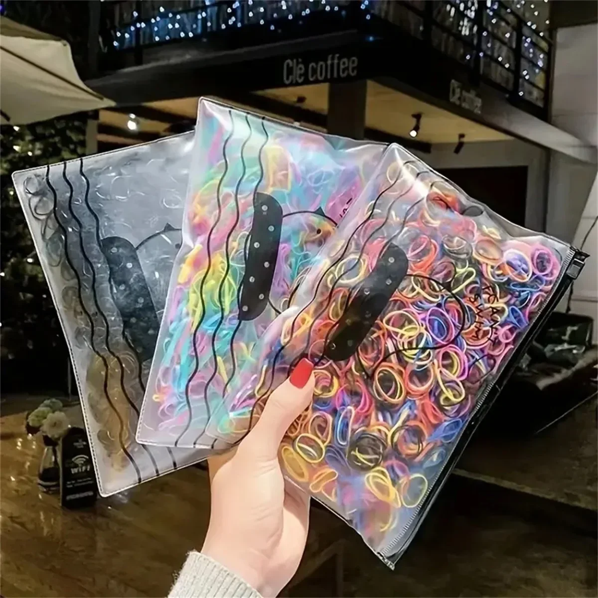 1000 قطعة العصابات الشعر الصغيرة الملونة القابل للتصرف Scrunchie الفتيات شريط مطاطي مرن ذيل حصان حامل إكسسوارات الشعر العلاقات الشعر