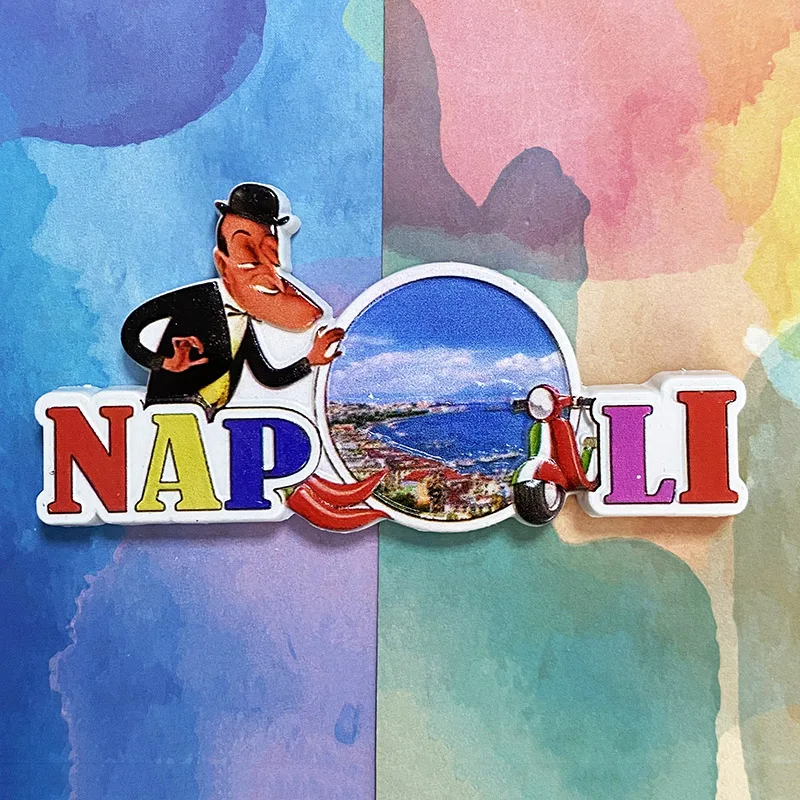 Naples 3D stereo refrigerator sticker Italian tourist souvenirs Vesuvius Architecture Home decor items Collection crafts