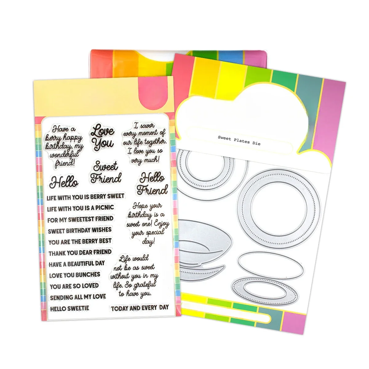 2024 neue süße Teller sentiments Worte Hallo klare Stempel und Metalls chneid werkzeuge Scrap booking für DIY Handwerk Gruß karte machen