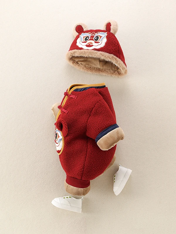 Thiened Fce Winteroutfit voor pasgeboren baby's Overalls Hoge taille Lange broek Woon-werkverkeer Sle Polyestervezel Winter Nieuwjaar...