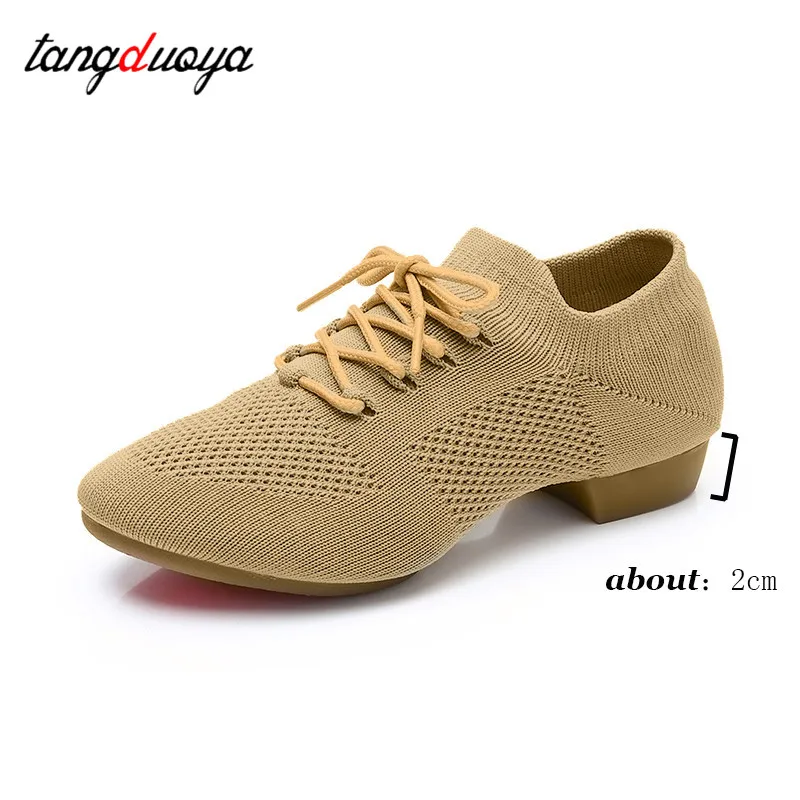 Mesh Jazz Ballet Dance Shoes For Women Soft Dancing Sneakers Black Tan Sport Pointe Shoes yoga jazz dancing shoes for women