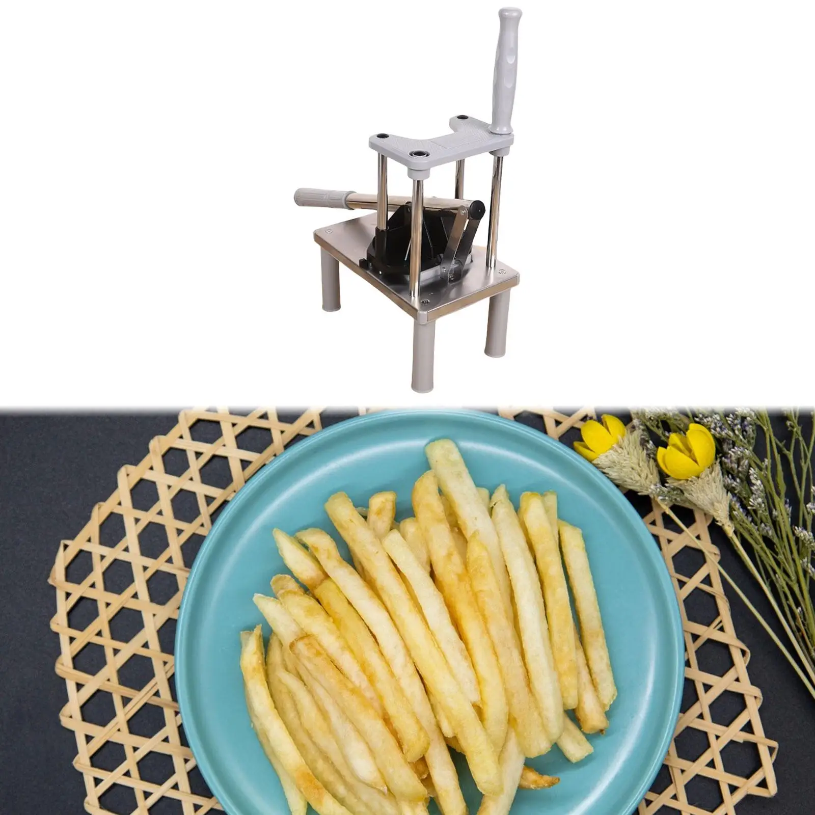 

Commercial Vegetable Fruit Chopper French Fries Cutter Restaurants Potato Slicer Manual Veggie Chopper for Pears Lemon Carrots