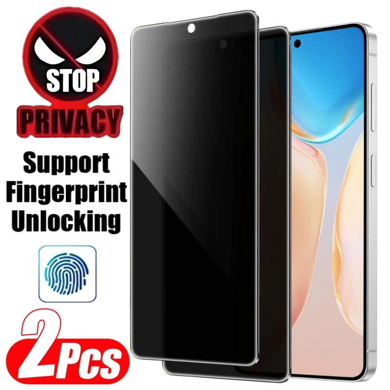 2Pcs Privacy Tempered Glass Screen Protector For Samsung Galaxy S21 S22 Plus S23 S24 S25 S26 Ultra Support Fingerprint Unlocking