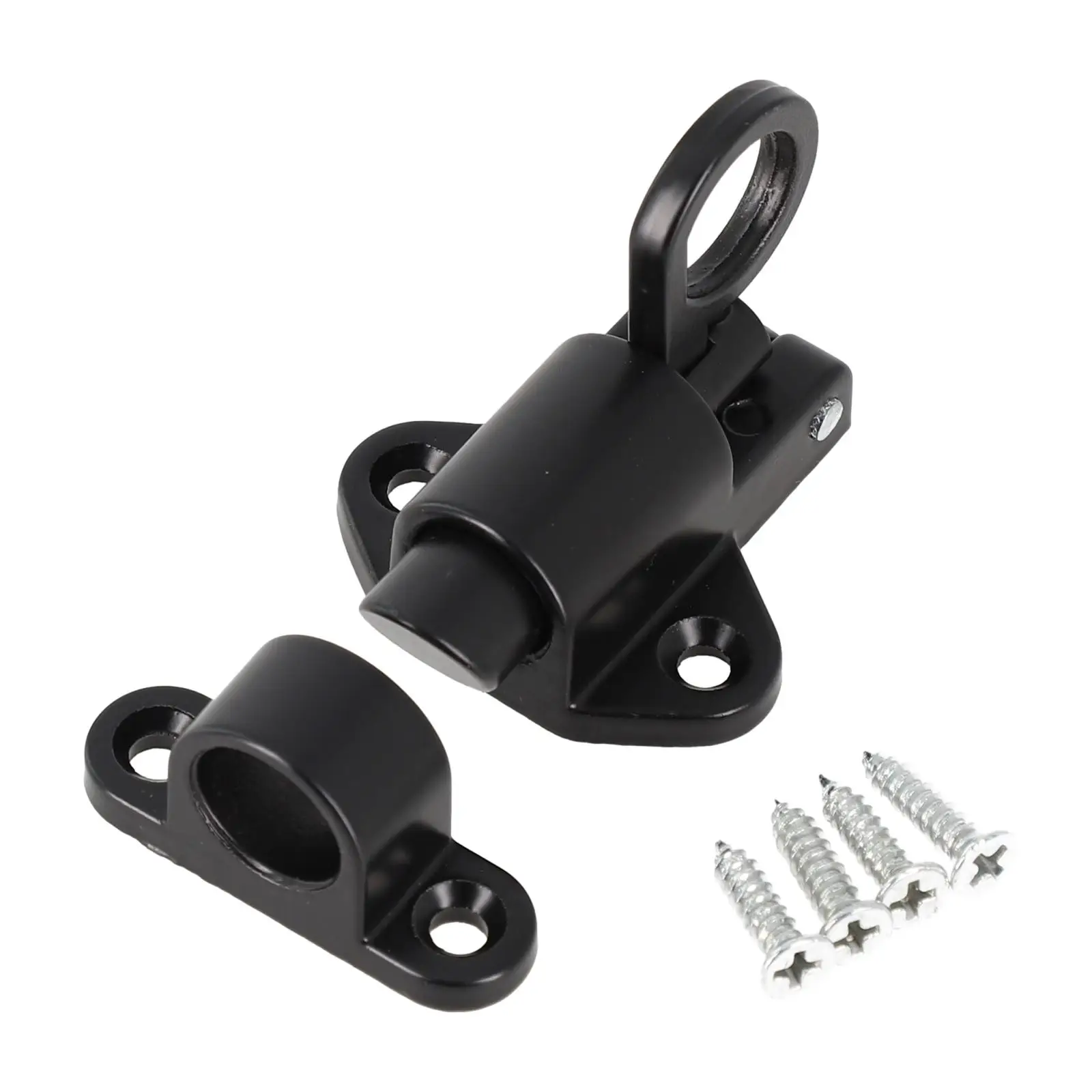 1pcs Spring Loaded Window Door Bolt Gate Security Pull Ring Spring Bounce Door Bolt Automatic Latch Bolt Gate Lock Hook