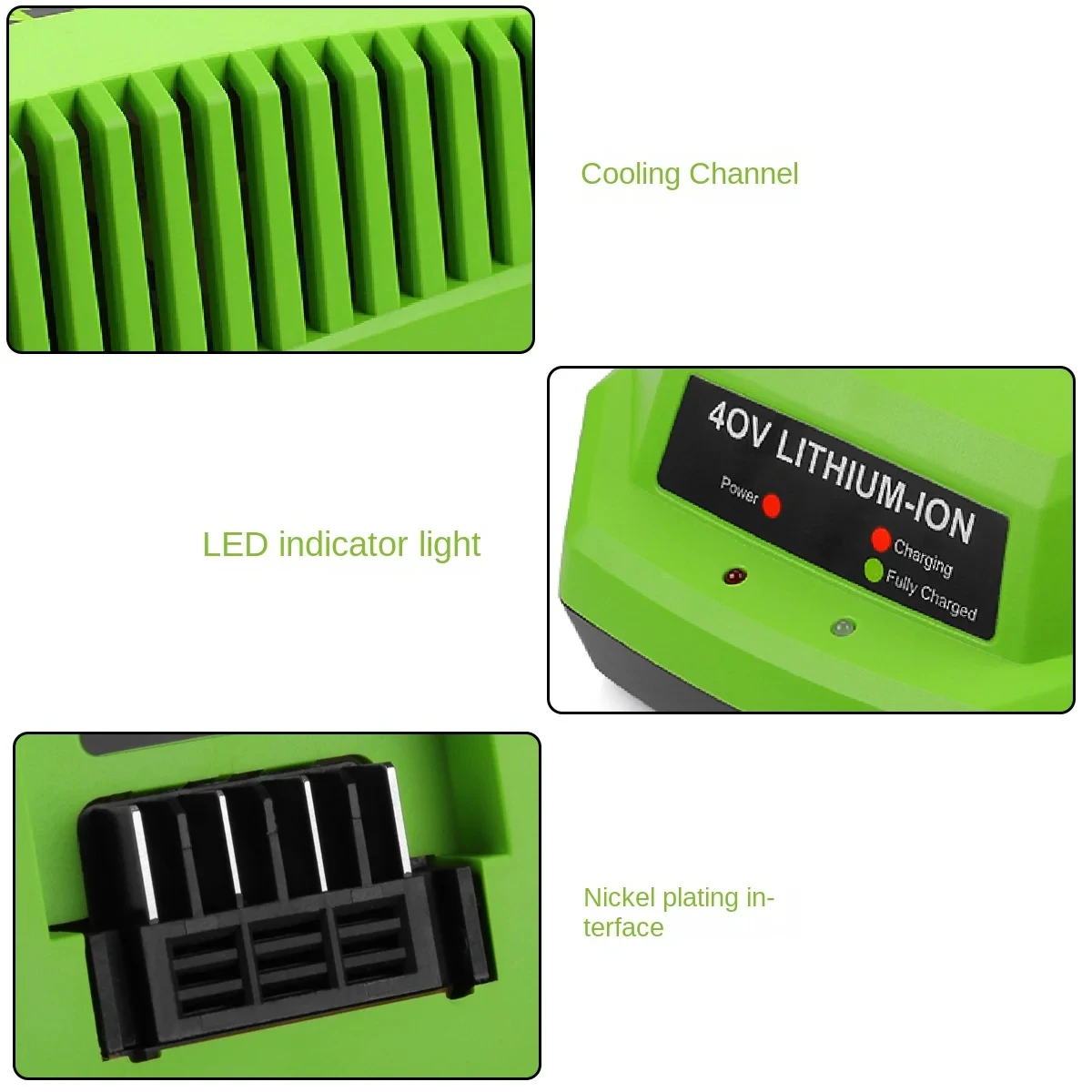 شاحن بديل لبطارية ليثيوم Greenworks 40V 29482 29462 29472 2938302   BAF702 L-300 BAF704 BAF705 G-MAX أدوات كهربائية