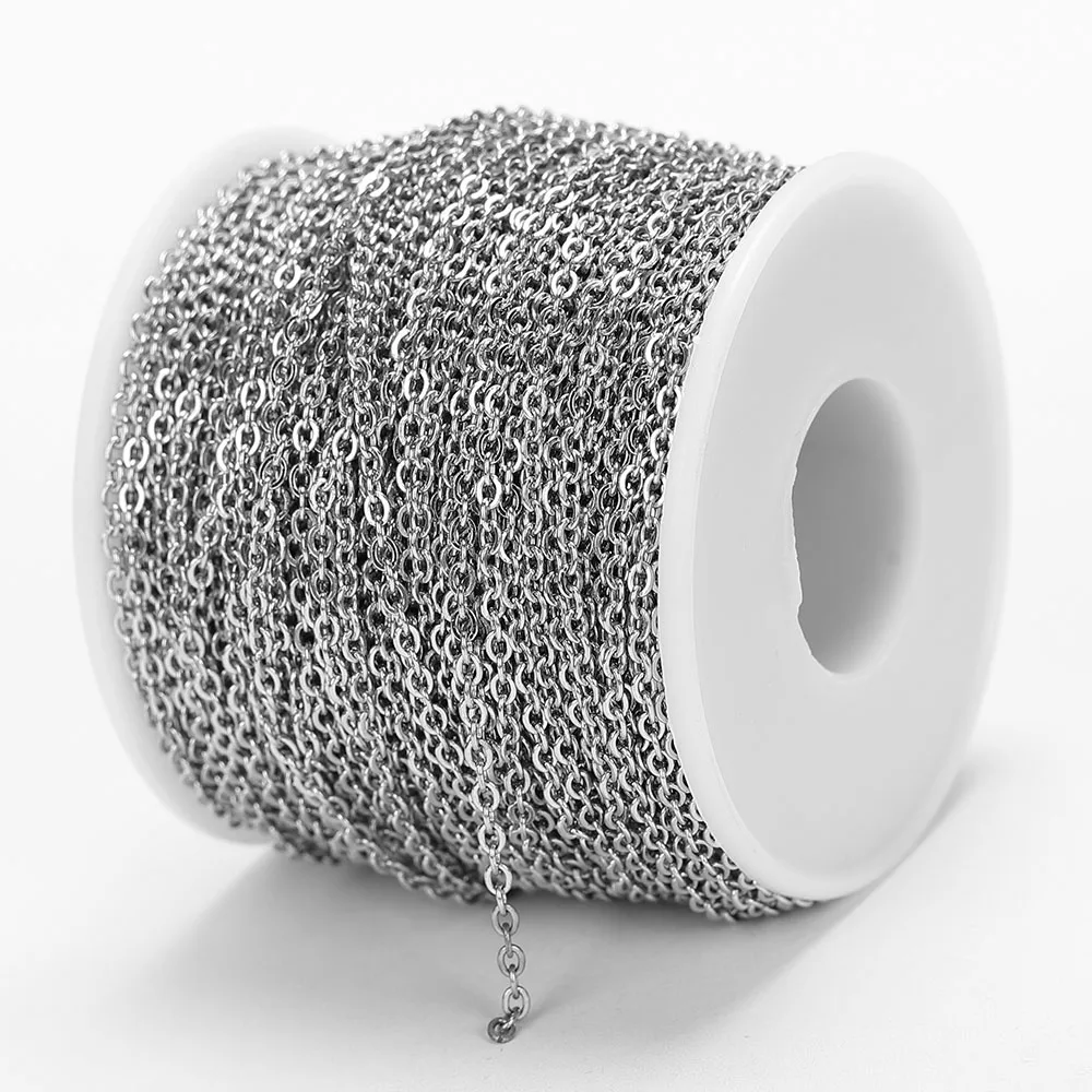 10Meters 2Meters 1/1.5/2mm Stainless Steel O Shape Cross Chains for DIY Necklace Bracelet Jewelry Making Accessories image 4