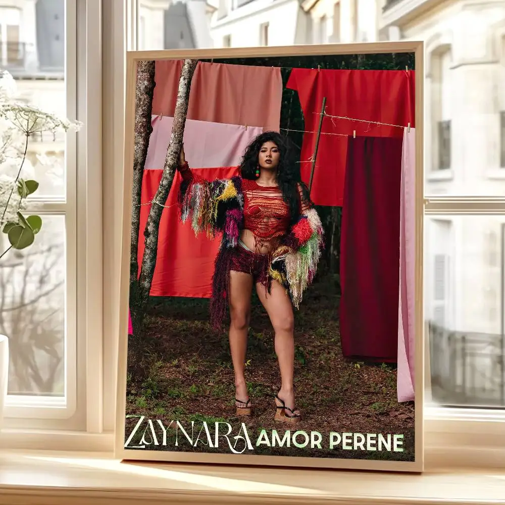 Zanger Zaynara Amor Perene Poster Prints Zelfklevend Huis Geschikt voor Woonkamer Decor Decoratie Muur