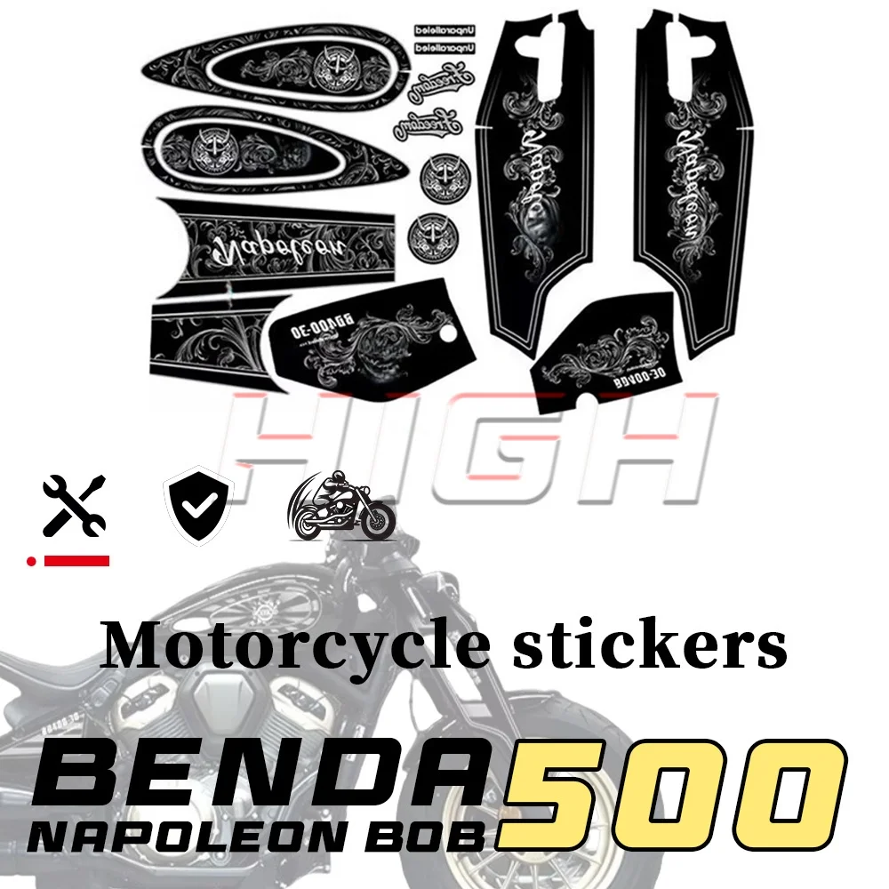 

For BENDA NAPOLEON BOB 500 full car painting lace print retro sticker waterproof decal 500 NAPOLEON BOB 500napoleon bob