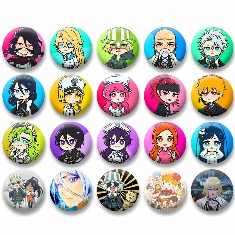 Alfileres esmaltados blanqueados de la serie Anime, figura de dibujos animados, broche de Ichigo Rukia en bolsa, insignias para ropa, accesorios, joyería, regalos para amigos