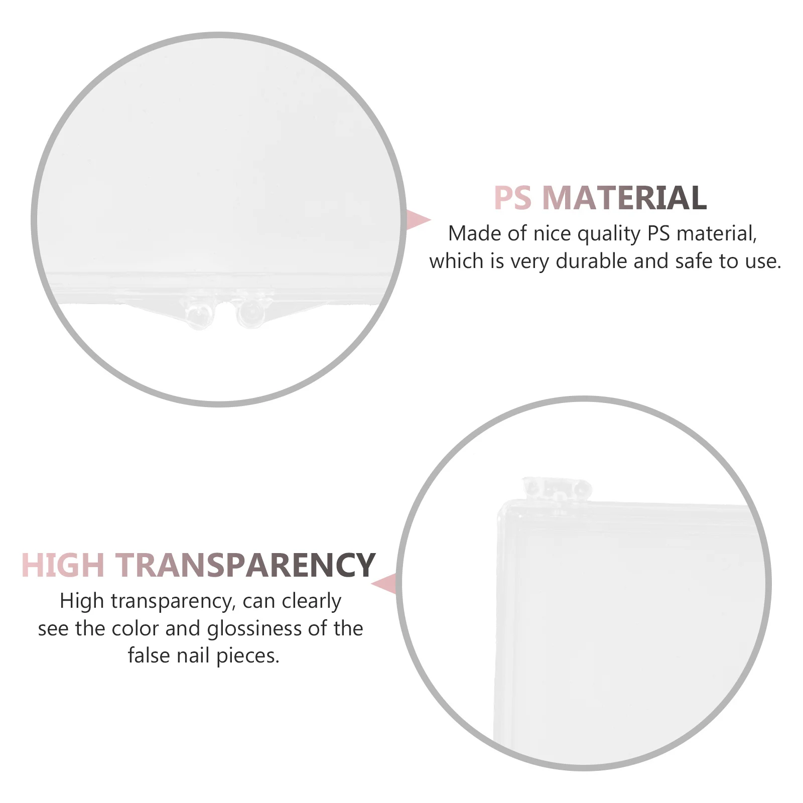 

10Pcs Nail Display Tray Transparent Plastic Storage Box for Fake Nail Salon Supplies Organizer Transparent Box