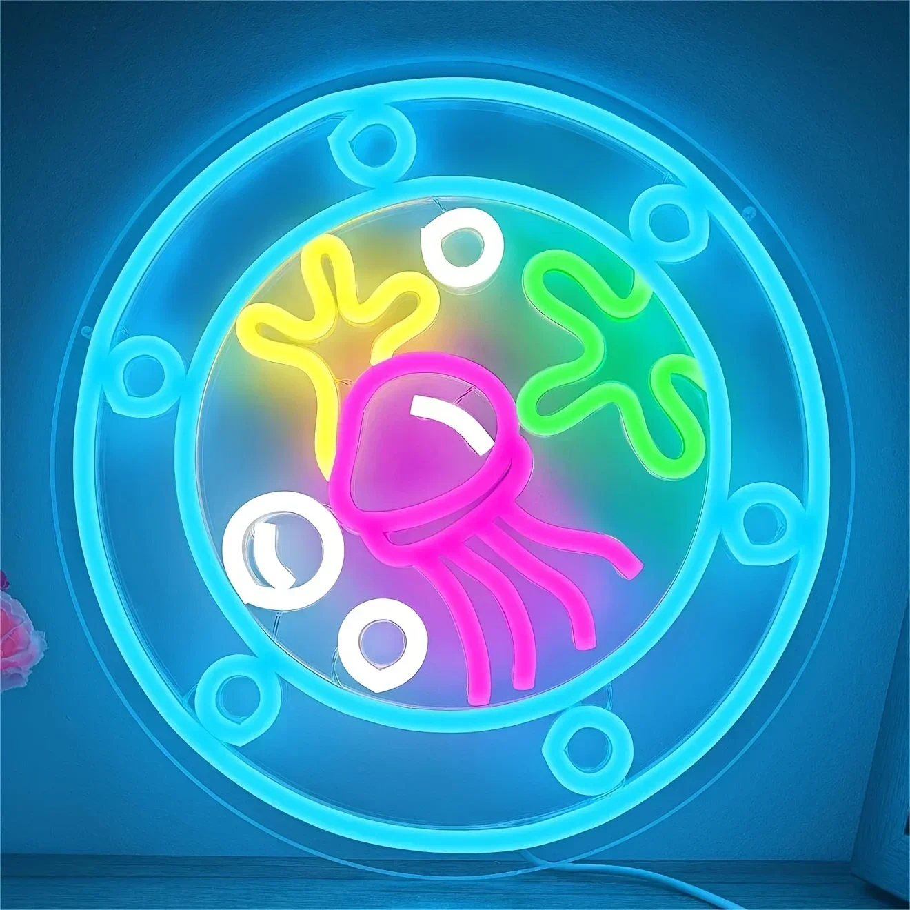 Underwater world Neon Sign USB Dimmable LED Neon Light Sign Wall Art Decoration for Gameroom Bedroom Bar Party Birthday Gifts