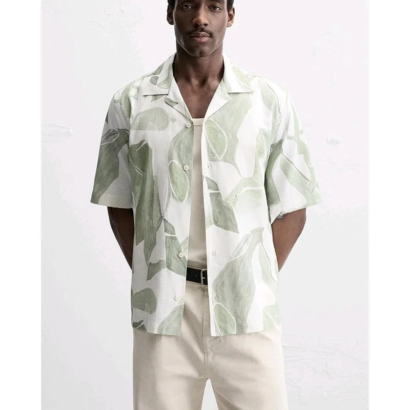 

Comfortable Casual ort Sve irt Men's Slim Fit Straight Leg Jeans Spring Summer Faion Urban Sle Plant Floral Print