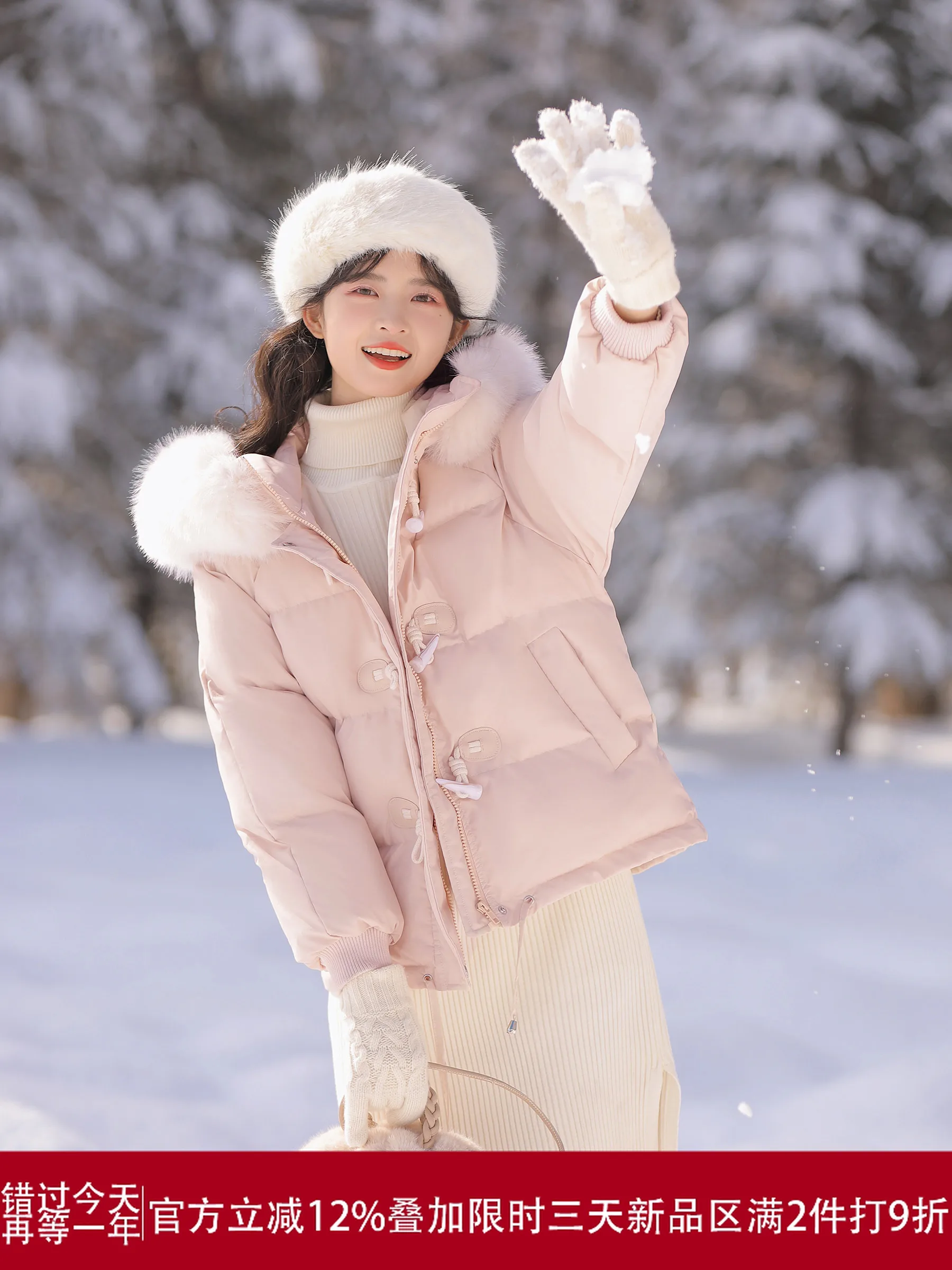 

Lingjiu, новинка 2025, женское хлопковое пальто на пуху, дизайн на пуговицах, зимнее теплое пальто с хлопковой подкладкой Thiened