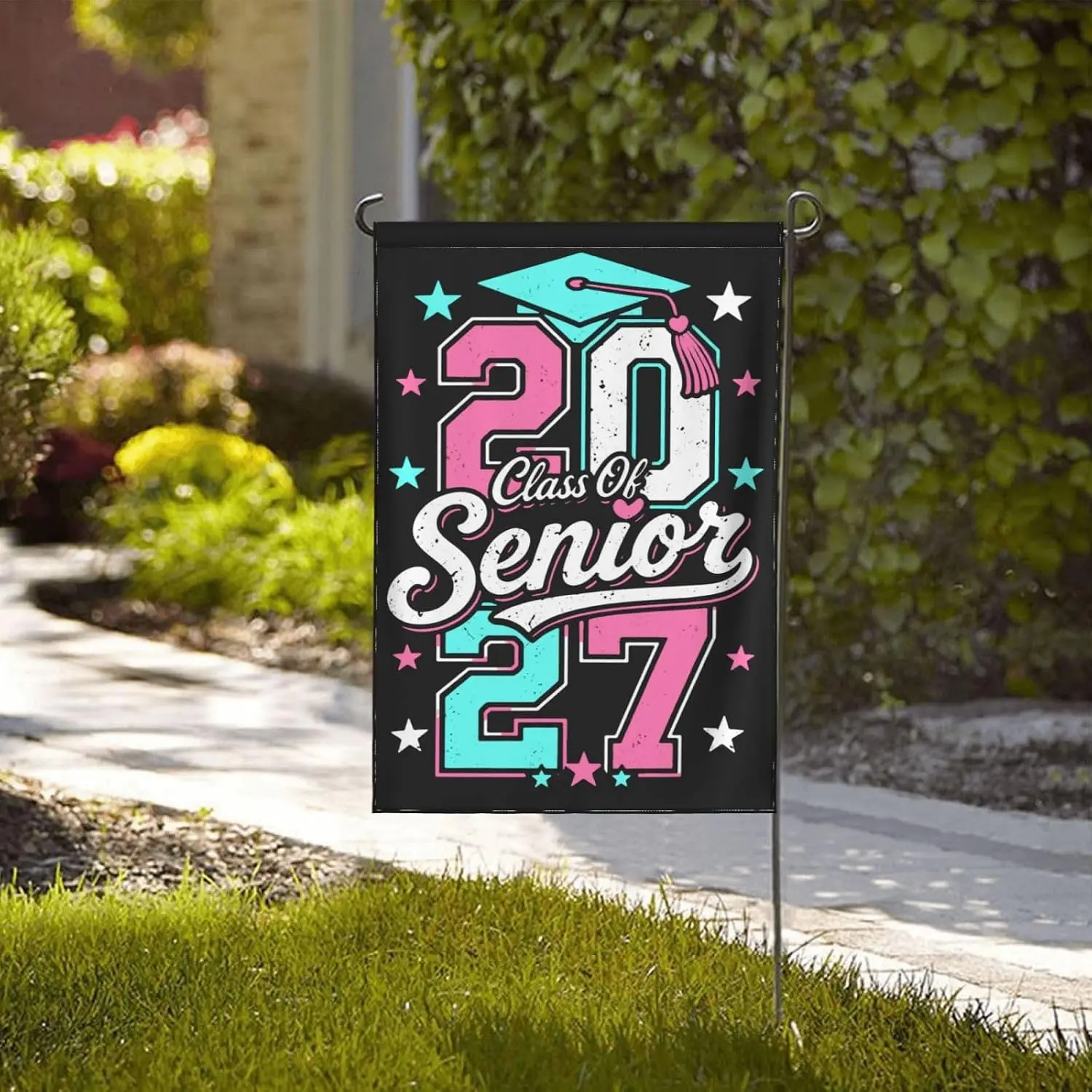 Senior 2027 flag Class Of 2027 Yard Flag, Officially A Senior Gift Double Sided Garden Flag 12x18 Inch Banner yyi
