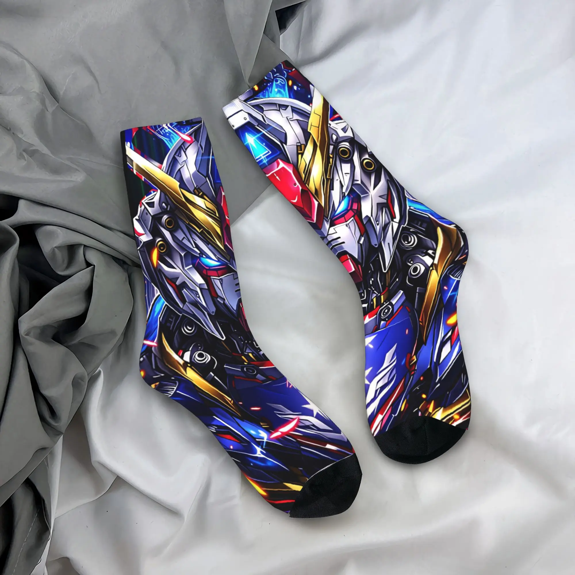 Couple Socks Mobile Suit Gundam  Stockings Autumn Gothic Soft Socks Pattern Outdoor Sports Anti Sweat Socks
