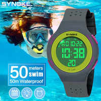 SYNOKE Women's Watches Thin Luxury Swim Waterproof Digital Sport Watch For Men LED Electronic Clock Multifunc Diving Wristwatch