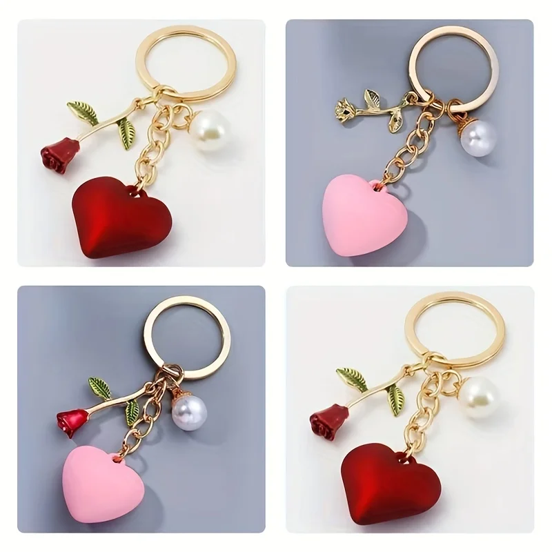 

1 for Man Creative Fashion Rose Love Keychain