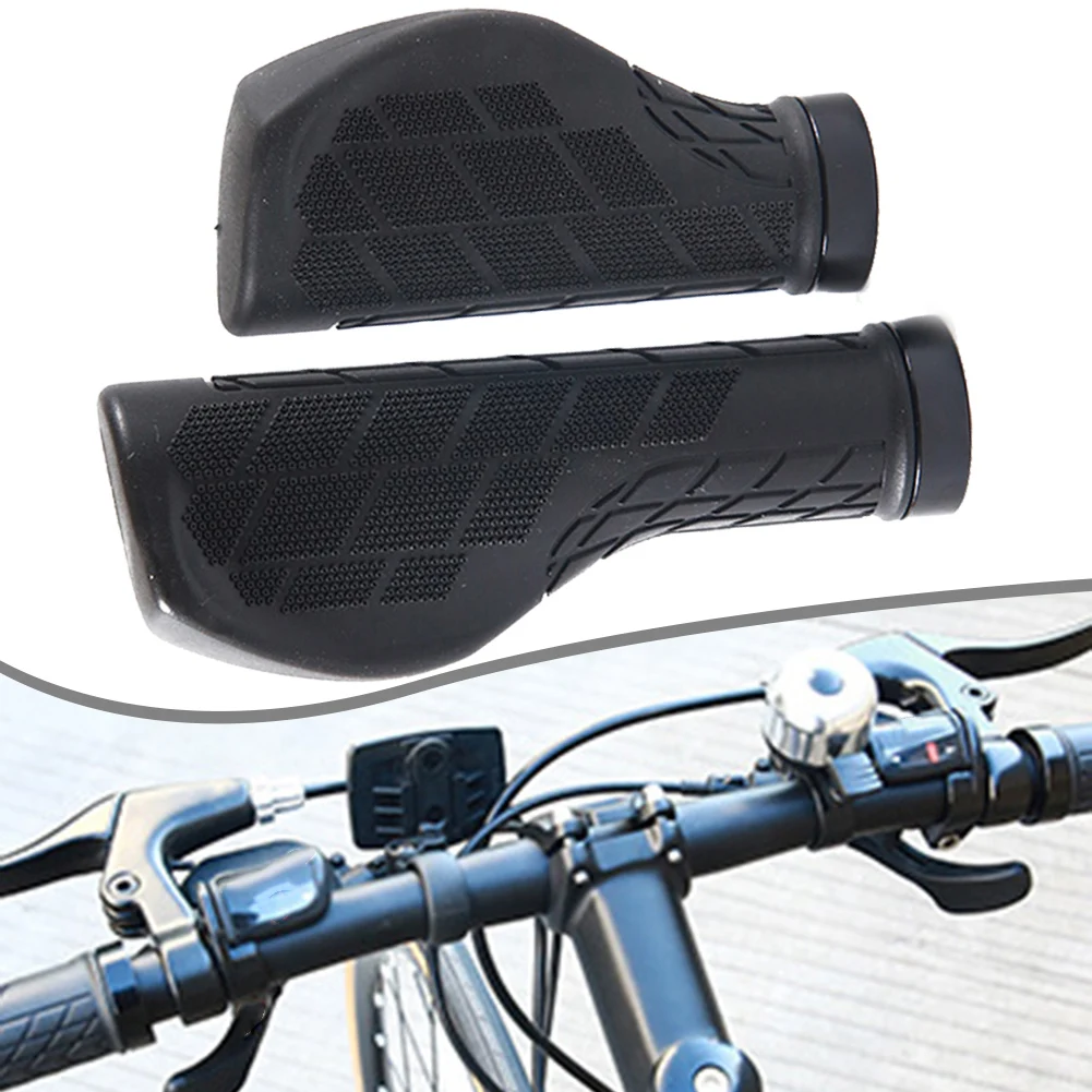 

1 Pair Grips Mountain Bike Handlebar Grips Anti-slip Rubber Grip For Folding Bike Bicycle Handlebar Black Grips Accessories