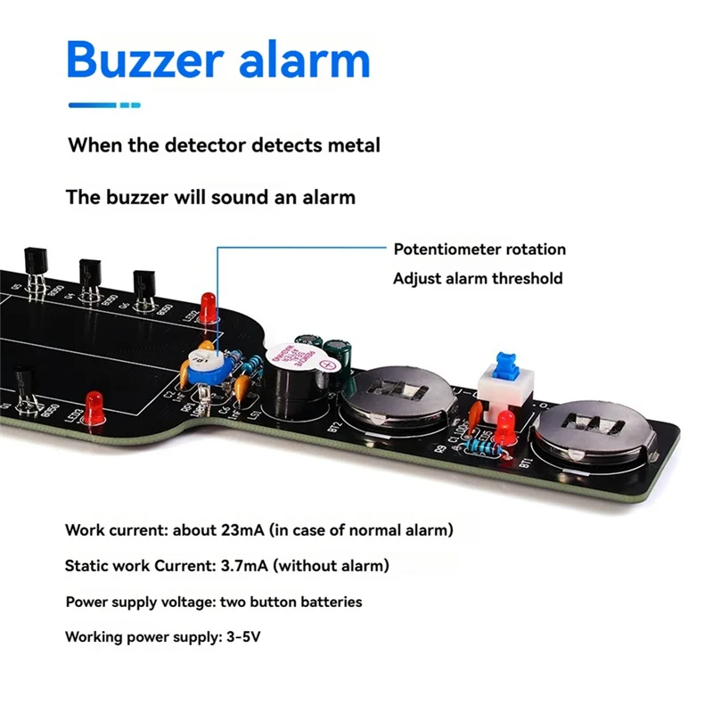 DIY Metal Detector Electronic DIY Kit Simple Metal Locator Loose Parts Set Circuit Board Making Soldering Practice Kit-B12B