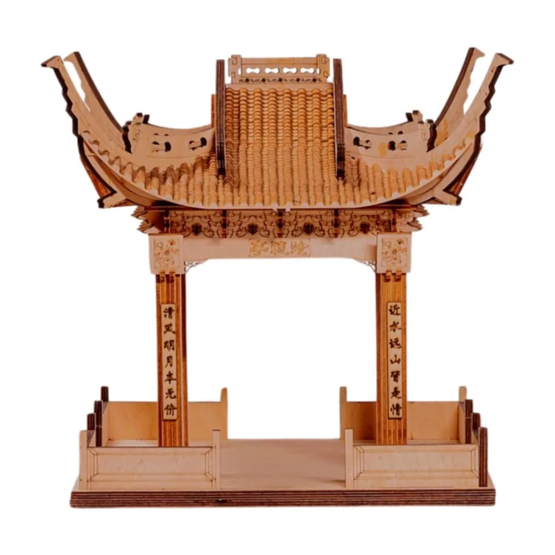 New Chinese architectural model, ancient Zen hotel, lobby landscaping, handicrafts pendulum