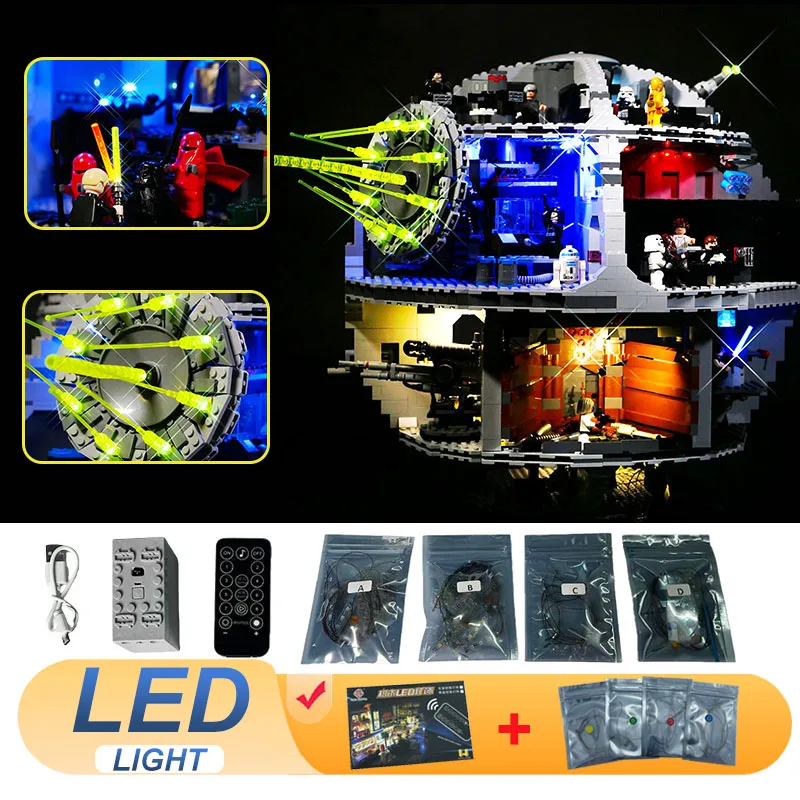 

Комплект светодиодных ламп для LEGO 75159 Death Star, совместимый с 81061, лампа для самостоятельной сборки, игрушки, подарок (не включает строительные блоки, кирпичи, наборы, модели)