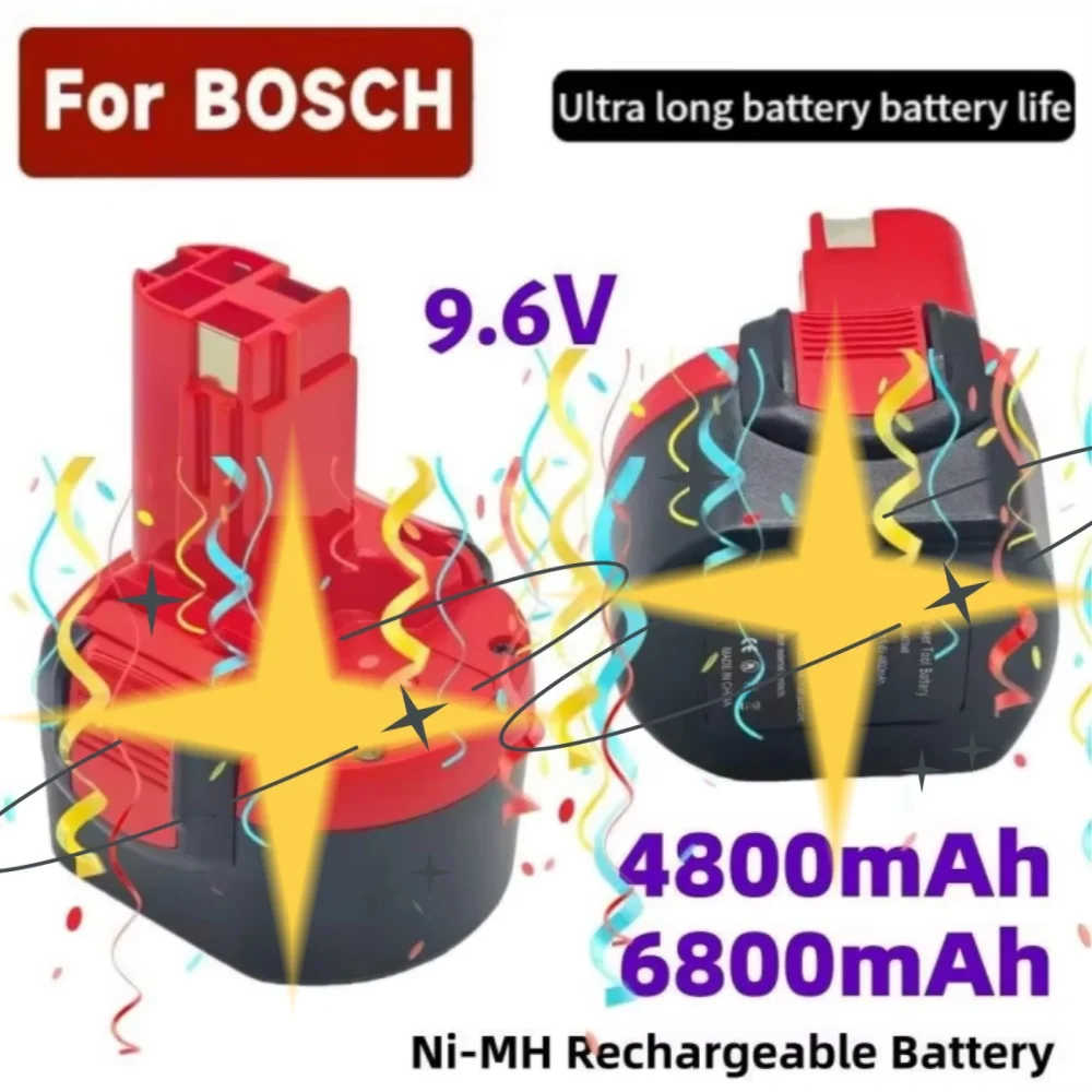 

Аккумулятор Ni-MH 9.6В 4800мАч для Bosch BAT048, совместимый с беспроводными инструментами BAT100, BAT119, BH984, GSR, E-2, 32609