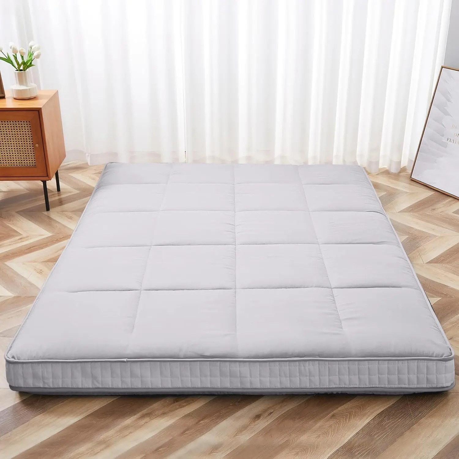 

Full Size Futon Mattr - Extra Thi Foldable Japanese Floor Mattr - Memory Foam Sleeping Pad For Adults - Tatami Mat Suitable For