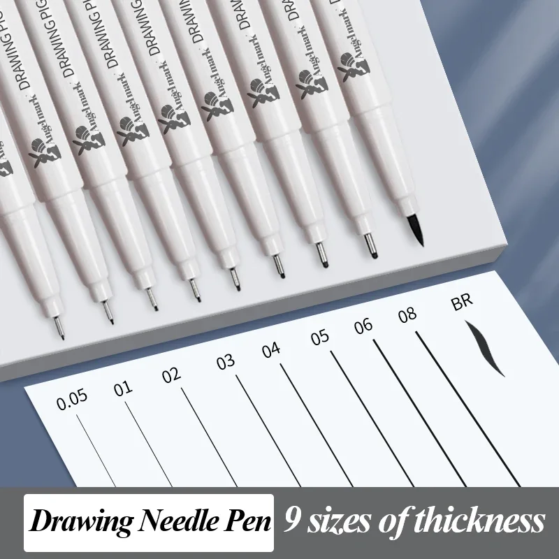 AngelMark Drawing Needle Pen Art Markers Hand-painted Hook Line Sketch Pens Stationery Set Art Supplies School Supplies Art Pen