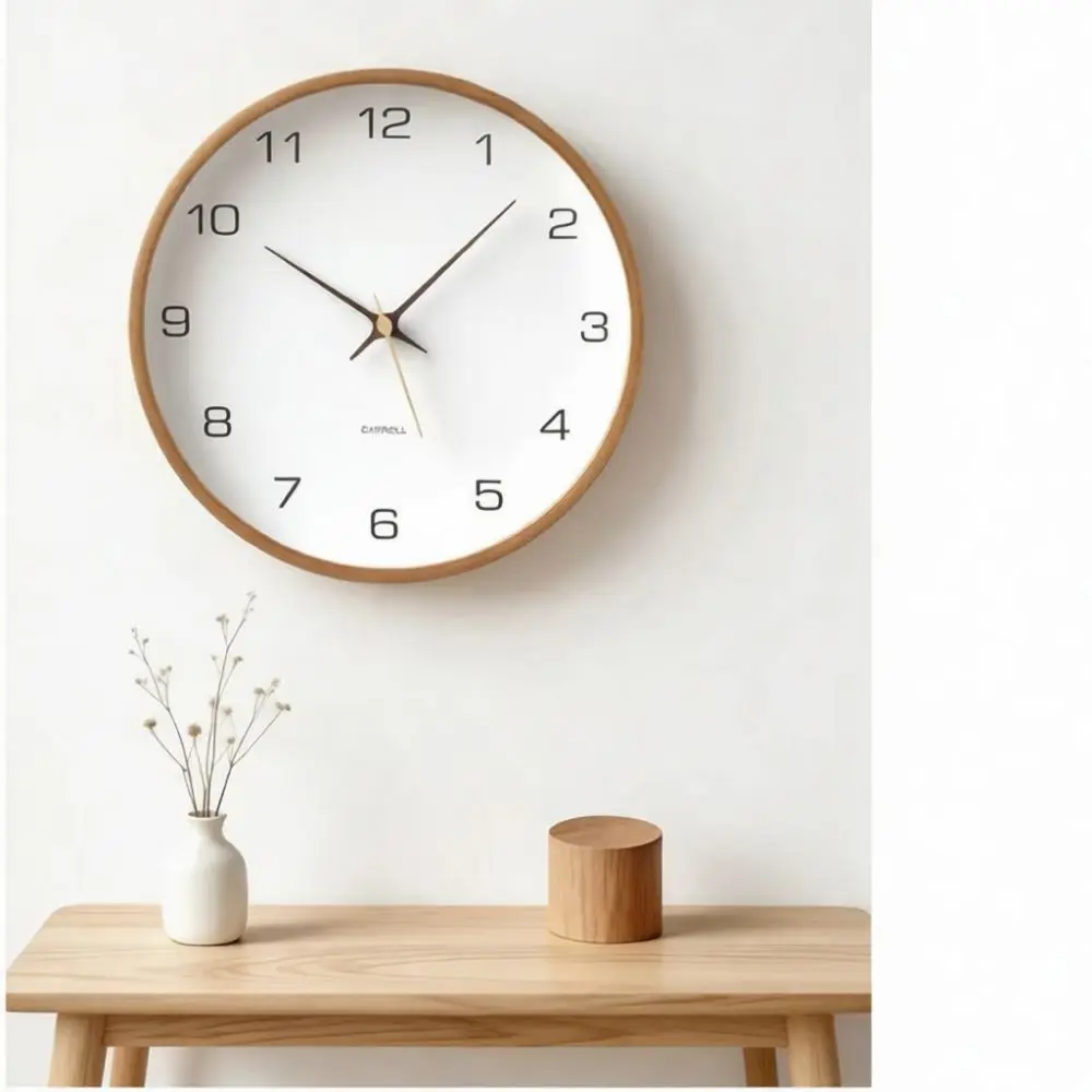 Modern Wooden Hanging Clock Silent Non Ticking Decorative Quartz Timepiece For Bedroom Living Room Office Wall Art