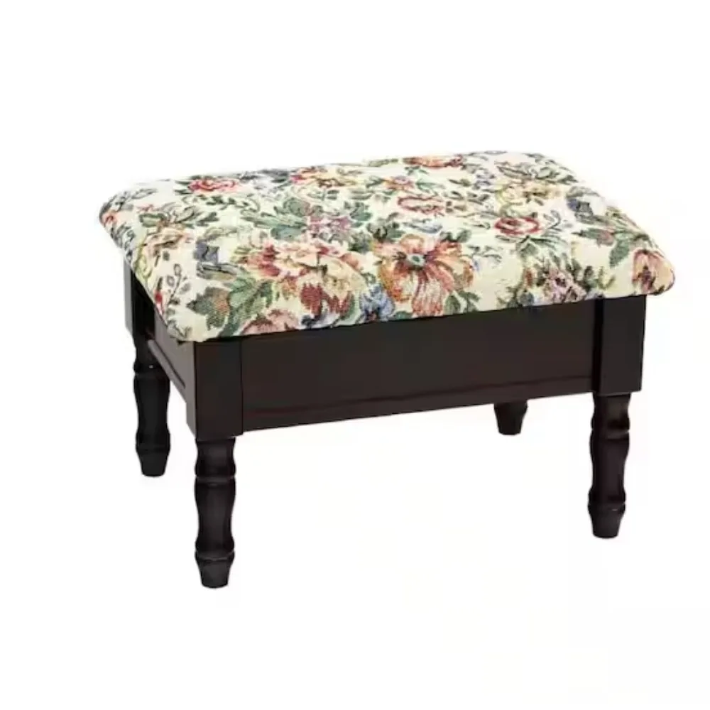 

Furniture Foot Stool Cream and Cherry Accent Foot Stool