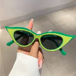Vintage Brand Designer Y2K Personality Cat Eye Sunglasses Women Funny Sun Glasses For Men Trend Punk Fashion Luxury Shades UV400