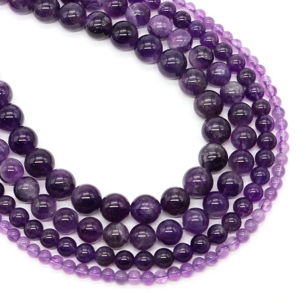 4-10MM Natural Stone Round Beads Amethyst Quartz Agates Crystal Loose Gemstone Beads for Jewelry Making DIY Bracelet Accessories - Image 4
