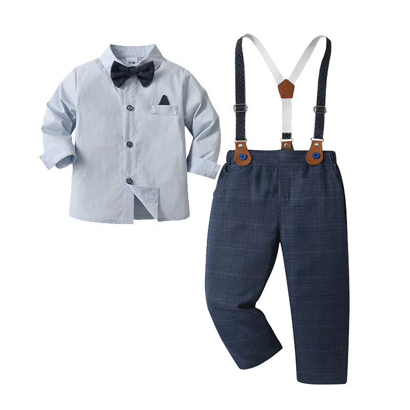 Newborn Baby Boy Formal Wedding Clothing Sets for Baby Boy Outfit Infant Bodysuit Suspender Suit Toddler Kid Birthday Party Set