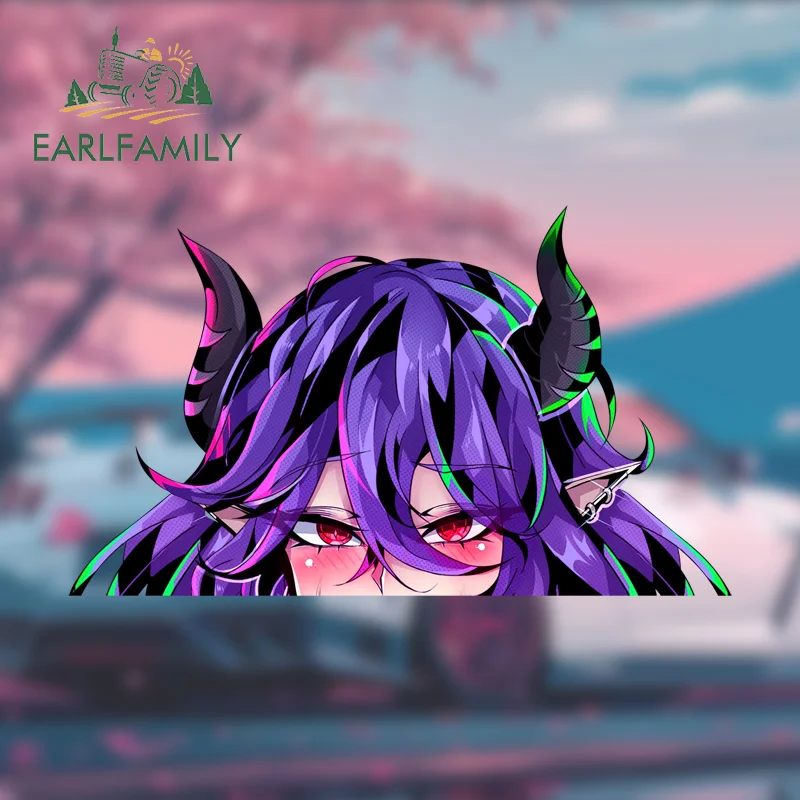 EARLFAMILY for Vermeil Fanart Car Stickers Anime Vermeil in Gold Waifu Sketch Decala Cartoon Peeker Girl Graffiti Slap Sticker