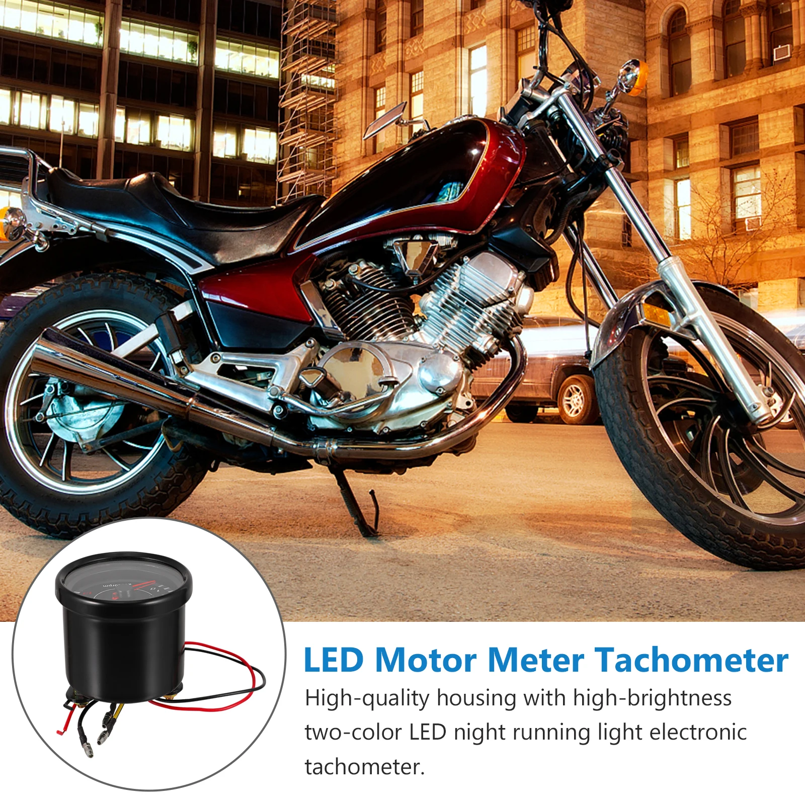 

High Quality Motorcycle Tachometer LED Display Digital Speedometer 13000 Anti Corrosion Practical Meter Bike