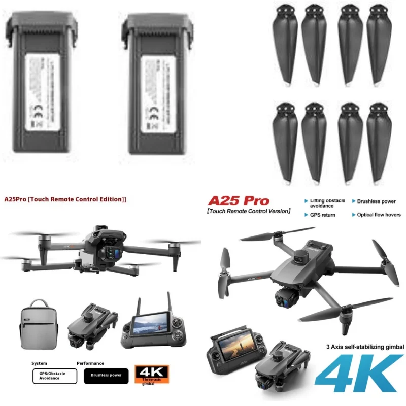 A25 PRO RC Drone Battery 11.4V 4000MAH A25 PRO Screen RC Drone Original Accessories A25 PRO RC Dron battery Blades Parts