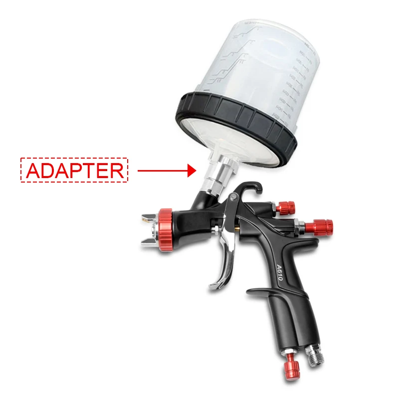 AEROPRO Air Spray Gun Adapter Spray Gun Connector Spray Gun Cup Adapter Internal Thread For A610 R500 Spray Gun Disposable Cup