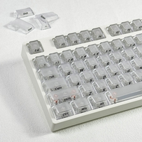 119-Key Frosted Translucent surface transparent sides side-printed PC Keycaps Cherry Profile for Mechanical Magnetic Keyboards
