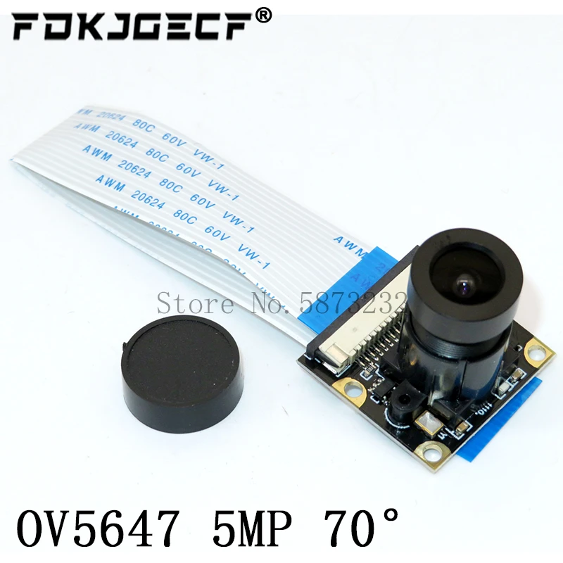 Raspberry Pi 4 Night Vision Fisheye Camera 5MP OV5647 70/95/160 Degree Focal Adjustable Camera for Raspberry Pi 3 Model B Plus