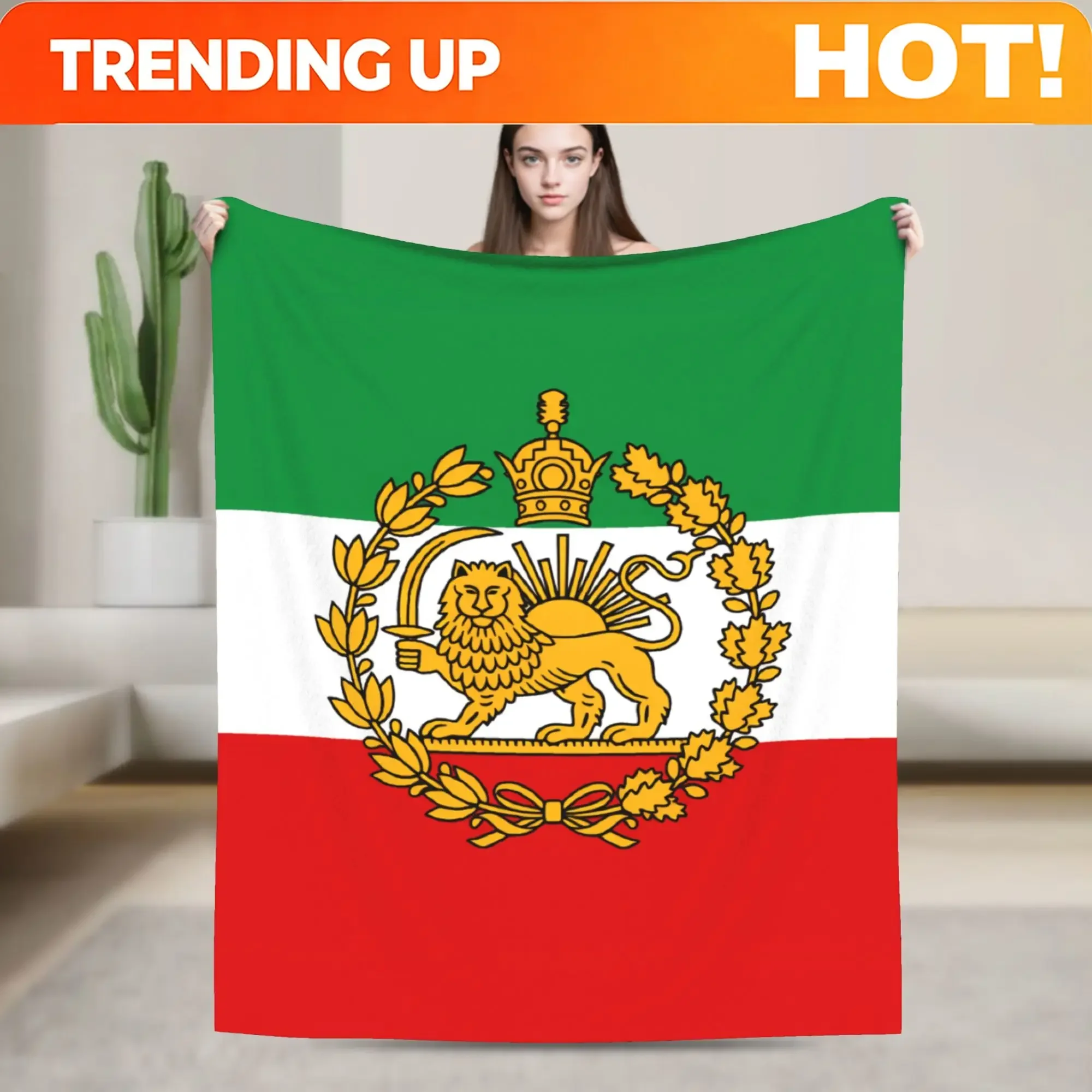 Custom Iran Flag Blanket Quality Soft Make Iran Great Again Bedding Throws Autumn Boy Girl Couch Bed Aesthetic Bedspread