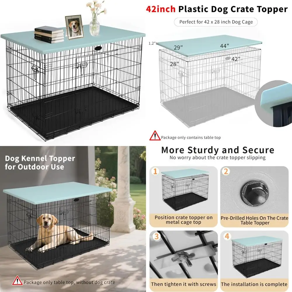 

Пластиковый чехол для собачьего ящика, 44-дюймовая столешница для 42-дюймовой клетки для домашних животных, нескользящий топпер для ящика с повышенной устойчивостью