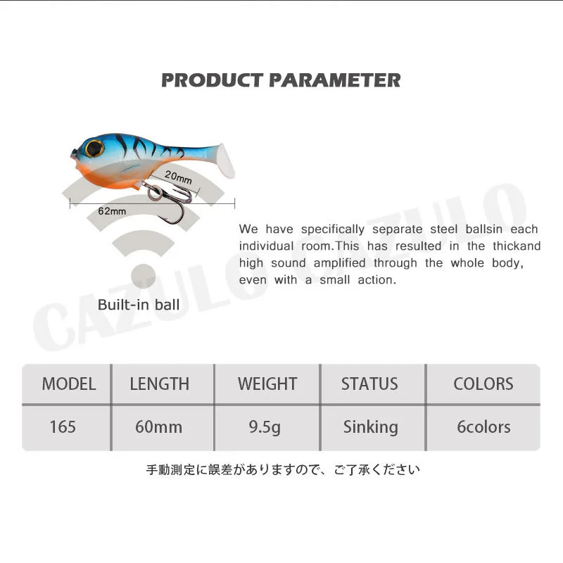 2023 Balloonfish Lokken 60Mm 9.5G Enkele Haak Zinken Leurre Souple Zacht Aas Pesca Accesorios Isca Kunstmatige Vissen Apparatuur