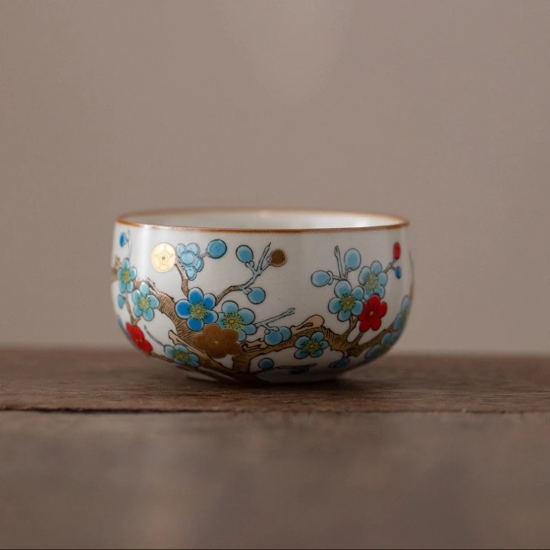 

Chinese-style Retro Jinmei Ru Kiln Kung Fu Small Tea Cups, Ceramic Tea Bowls, Tasting Cups, Personal Special Master Single Cups