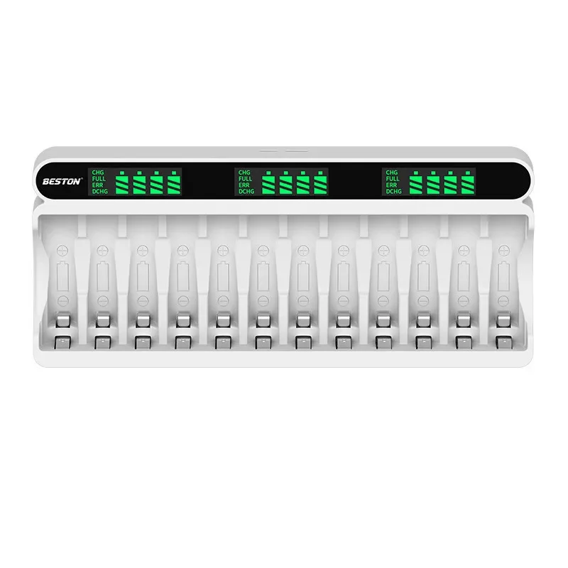 12 Slot LCD Display Smart Battery Fast Charger Multiple Protection For AA AAA 1.2V NiMH Battery Charger