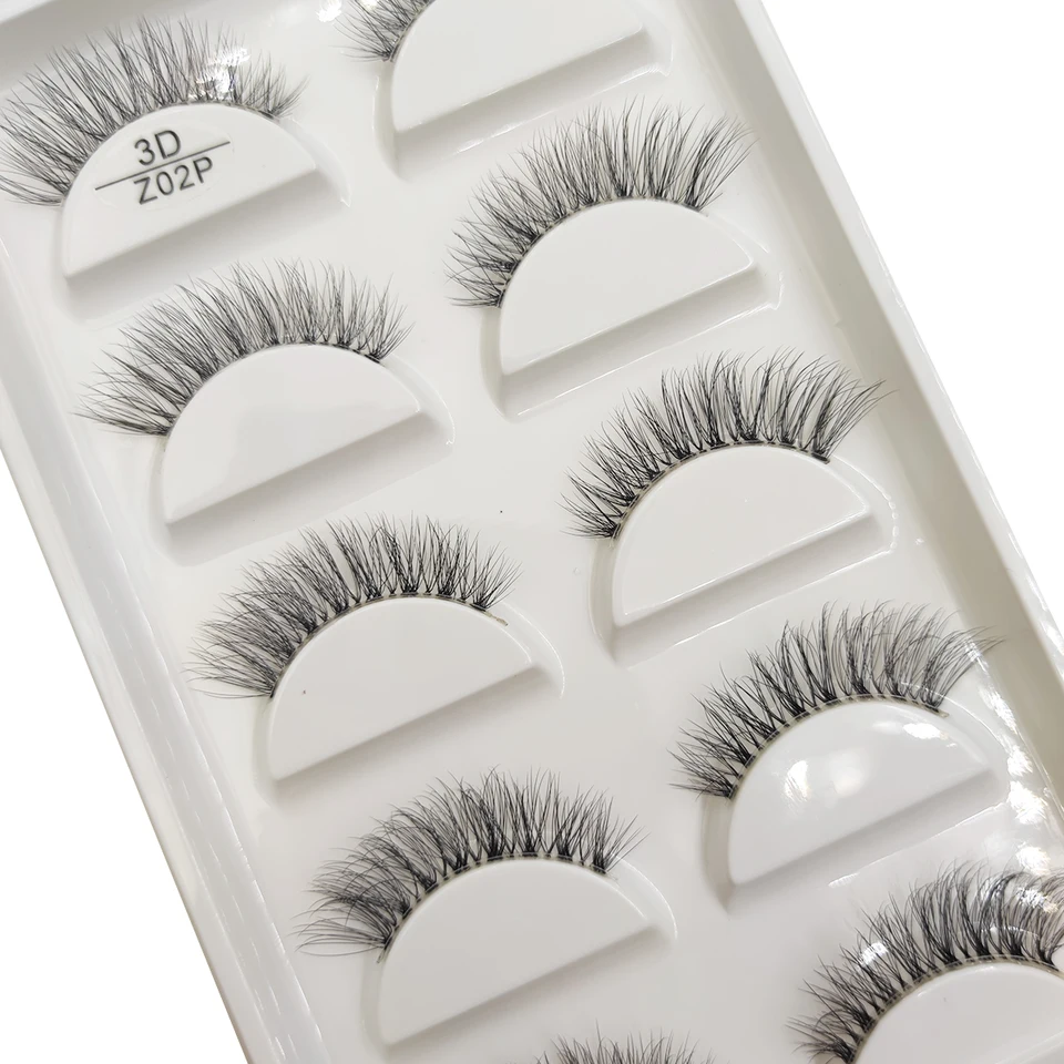 Pestañas de visón 3D transparentes, pestañas postizas naturales claras, suaves e invisibles, tipo wispi, H13 X08, 5 pares 5