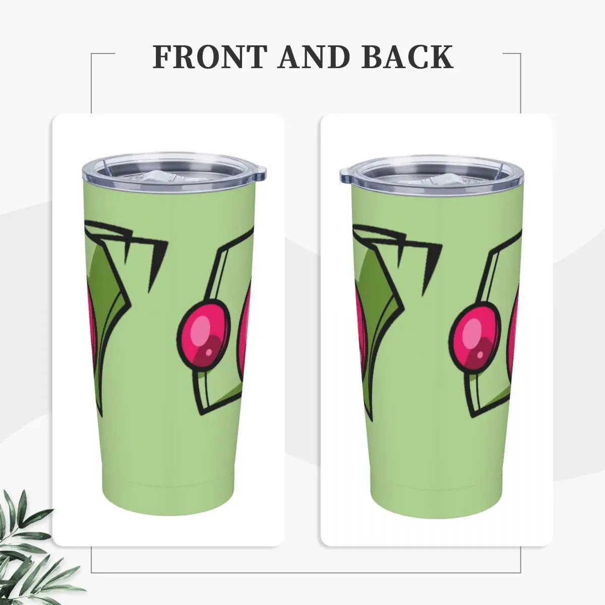 Cute Invader Zim Tumbler Vacuum Insulated Zim And Gir   Thermal Cup Vacuum Flask Smoothie Tea Mug Spill Proof 20oz