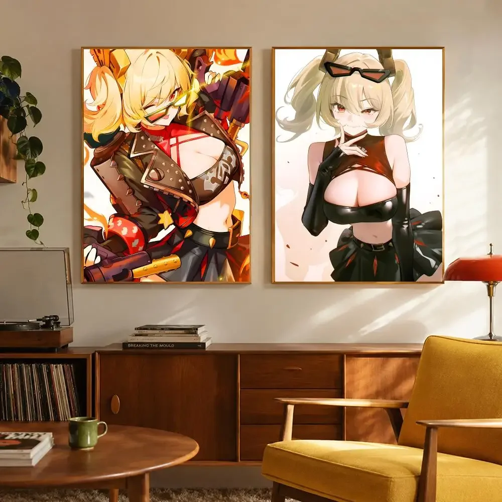 Game Character Zenless Zone Zero Burnice White Poster Digital Solvent Print Waterproof PP FadeResistant Wall Art Room Decor Gift