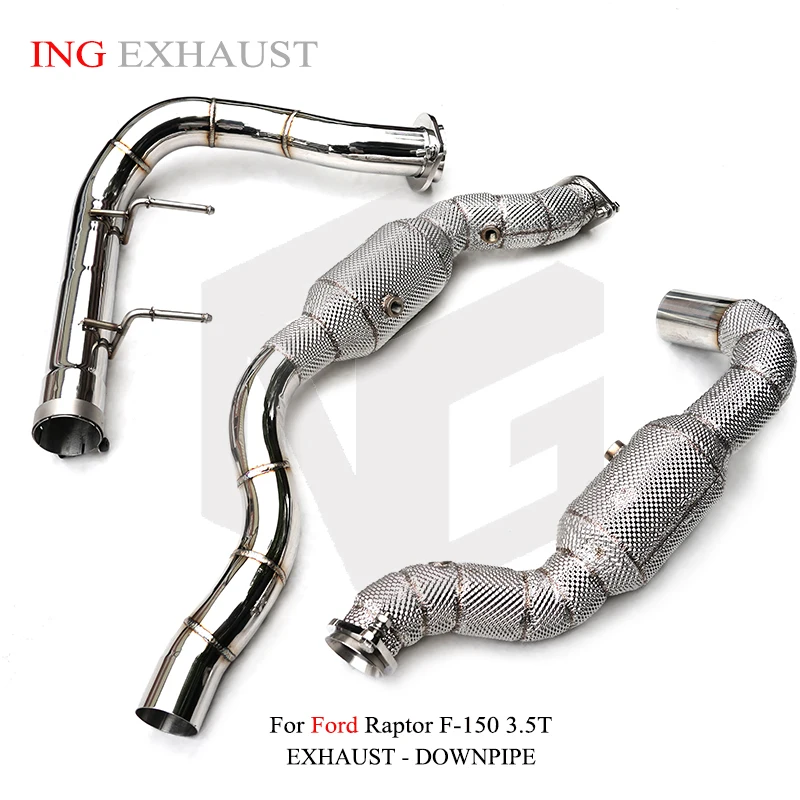 ING Convert Header Heat Shield Exhaust Downpipe for Ford Raptor F-150 3.0t Catalyzed Nozzle Race Accessories Engine System